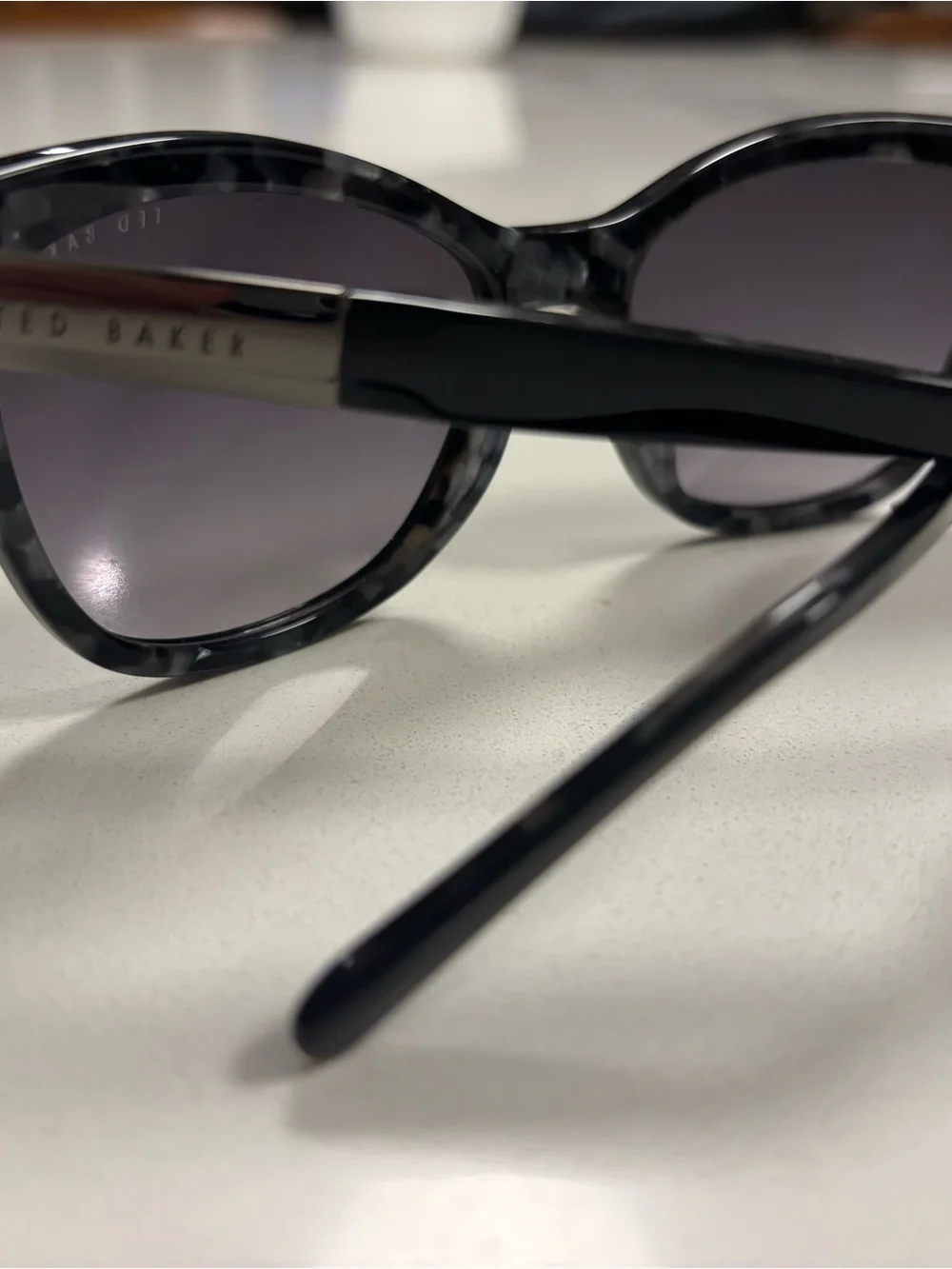 Ted Baker Black Frame Sunglasses with Gray Gradient Lenses